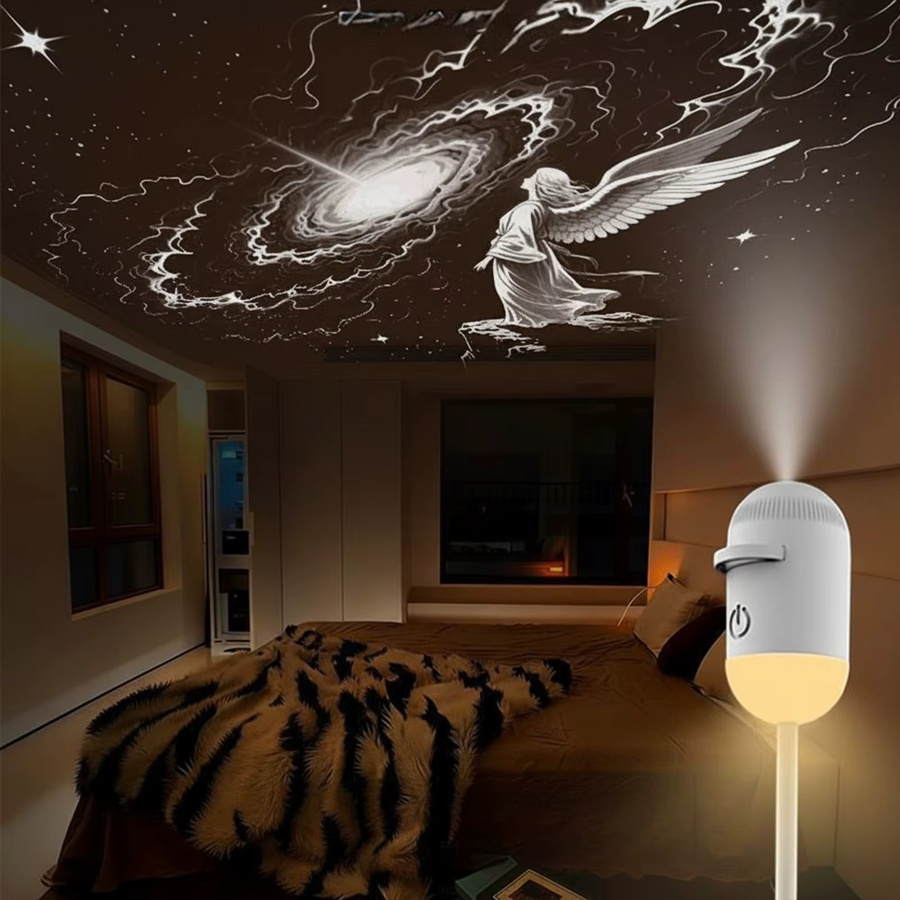 eelhoe Mini-Galaxie-Sternprojektor Nachtlicht in Weiß als USB Auto-Atmosphären-Projektor für Schlafzimmer und Dekoration - Bild 3