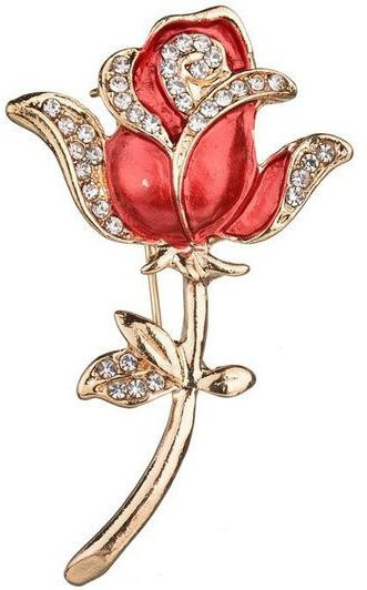 YIRAN Jewelry Brosche, Kristall, Rot, Damen - Bild 1