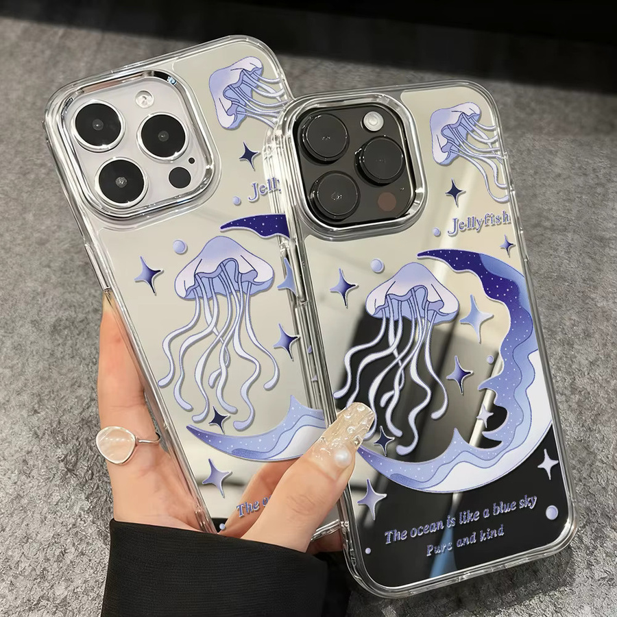 Ozean-Sternenhimmel Handyhülle mit Make-up-Spiegel für Apple iPhone 11 bis iPhone 17 Pro Max Schutzhülle - Bild 2