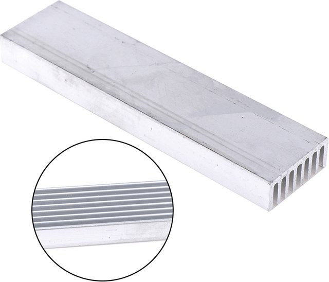 SAFENH Hochleistungs-Aluminium-Kühlkörper für Elektronikkomponenten, Silber, B/T/H: 100 x 25 x 10 mm - Bild 1
