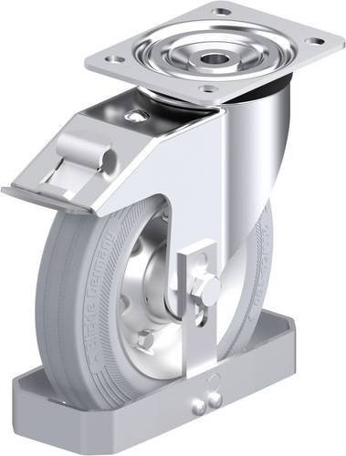 Blickle Stahlblech-Lenkrolle L-RD 200K-FI-VLI-FS in Silber/Grau mit 200 mm Rad-Durchmesser und 350 kg Tragfähigkeit - Bild 1