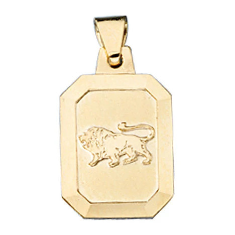 Colfem Anhänger Sternzeichen Löwe, 333 Gelbgold, matt, Unisex - Bild 1