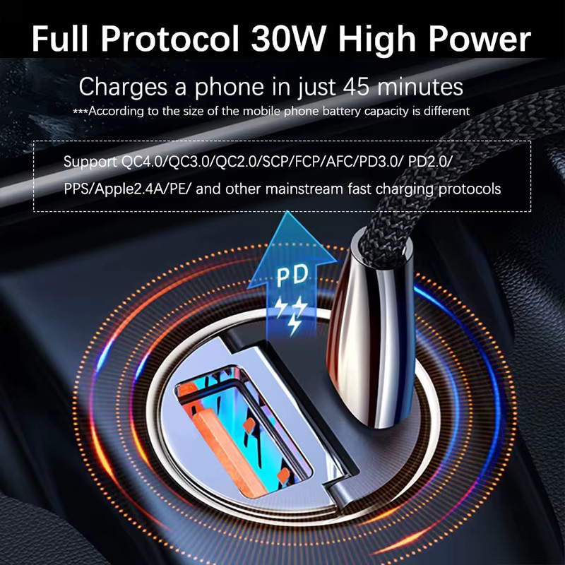 UYUXIO 130 W USB-C Mini-Autoladegerät mit PD 4.0 und 2 Ports für iPhone, iPad, Samsung und Huawei - Bild 6