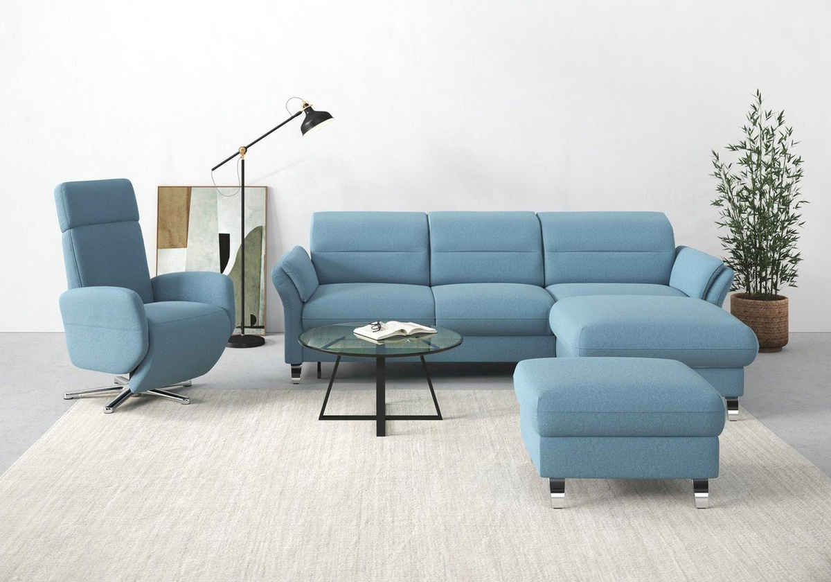 sit&more Ecksofa Grenoble L-Form mit Federkern, wahlweise mit Schlaffunktion, Bettkasten sowie verstellbaren Arm- und Kopfteilen - Bild 1