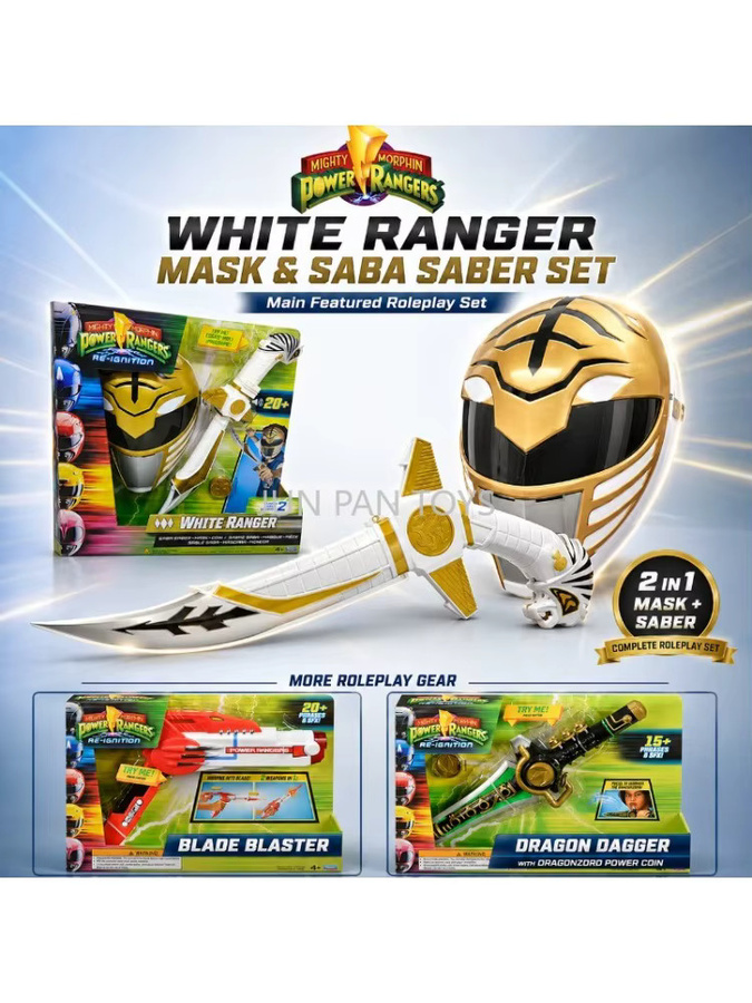 Playmates Power Rangers Re-Ignition Saba Säbel Maske Münzklinge Blaster Drachenmesser, Rollenspiel-Spielzeug, mit Soundeffekten, ab 3 Jahre - Bild 4