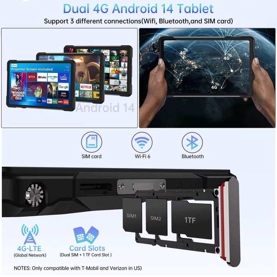 Unihertz 8849 TANK PAD E Robustes Android Tablet mit Projektor, 512 GB Speicher, 24 GB RAM, 10,95 Zoll Display, Schwarz - Bild 4