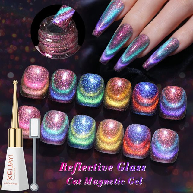 XEIJAYI Magnet Gel Nagellack Set, 6x 10 ml, Schimmernd - Bild 1