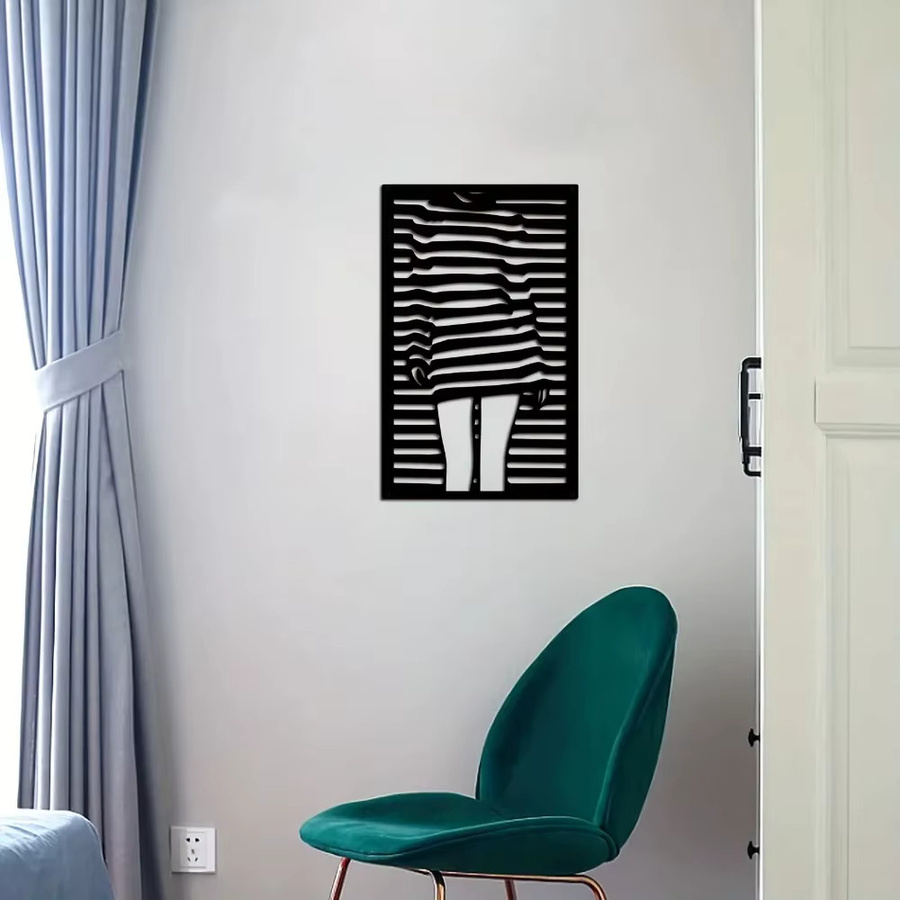 Minimalistische Metall-Wandkunst CIFBUY mit weiblichen Silhouetten in Schwarz - Bild 5