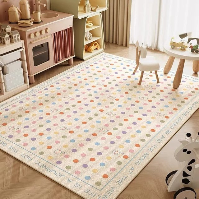Bunter Polka Dots Spielteppich für Kinder in Rechteckform, Mehrfarbig - Bild 1