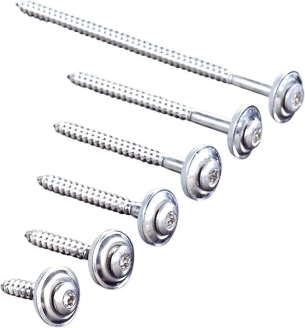 T&J Spenglerschraube aus V2A Edelstahl mit Torx-Antrieb und 20 mm Dichtung, Farbe Silber, Durchmesser: 4,5 mm, Länge: 45 mm - Bild 1