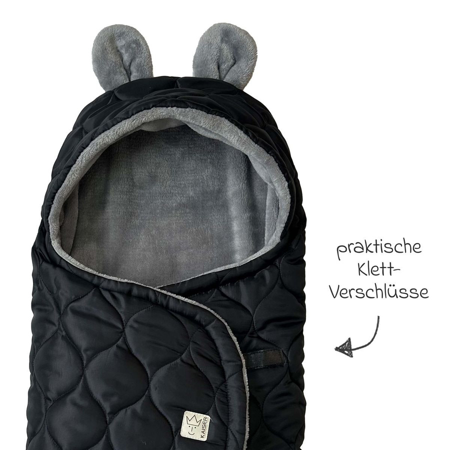 Kaiser Einschlagdecke Recy Small aus 100% recyceltem Polyester für Babyschalen in Black Grey - Bild 2