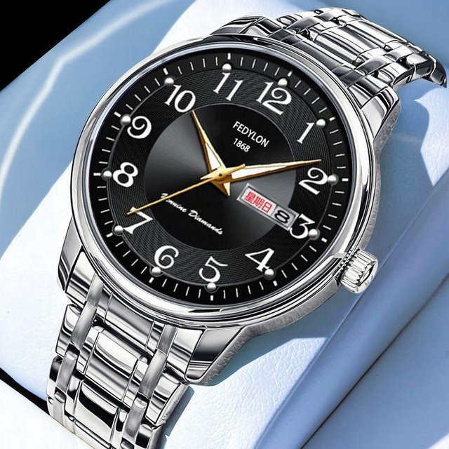 YIRAN Jewelry Digitaluhr, Automatik, Edelstahl, Schwarz, Herren - Bild 1