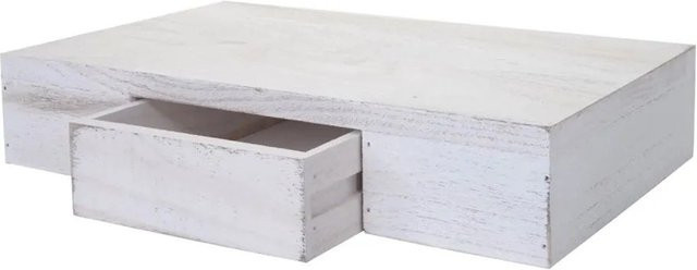 Wandregal Cher von MCW aus Paulowniaholz in Weiß im Shabby-Chic-Design, B/H/T: 40 x 8 x 25 cm - Bild 2