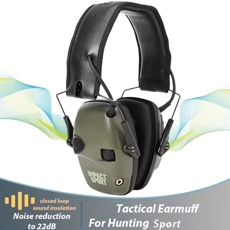 Taktische elektronische Gehörschützer mit Geräuschunterdrückung in Grün für Outdoor-Sport und Jagd - Bild 4
