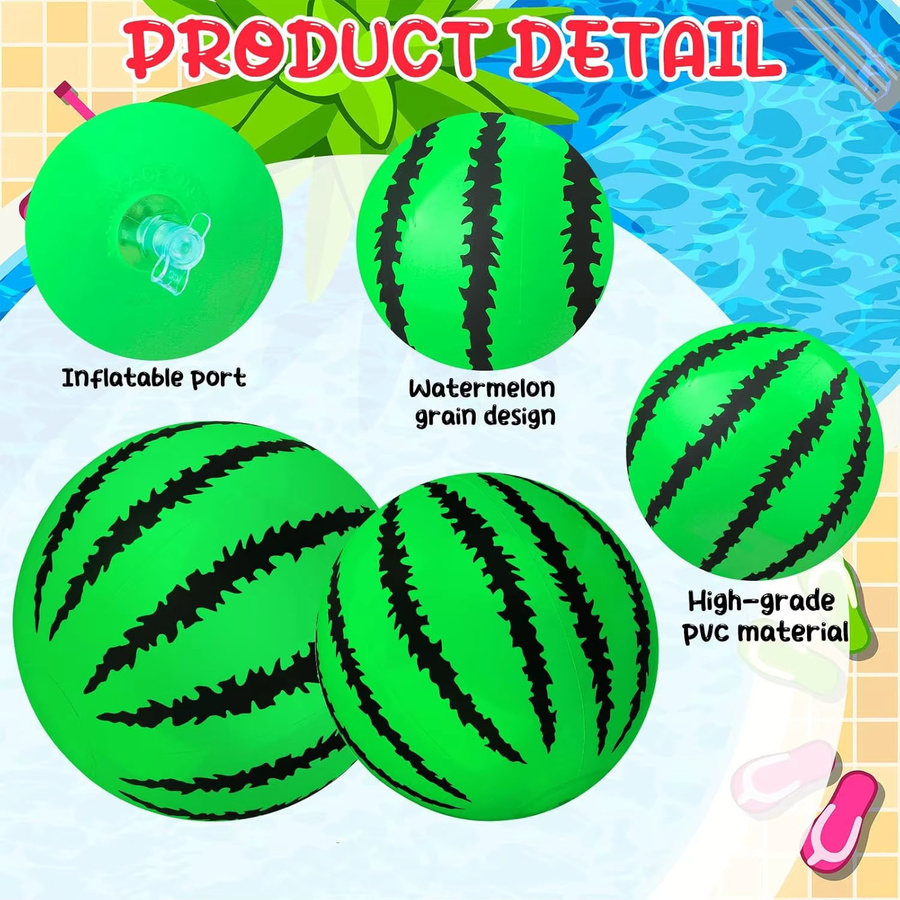 GSF Aufblasbare Wassermelonen-Strandbälle, Outdoor-Sommer-Wasserspielzeug - Bild 2