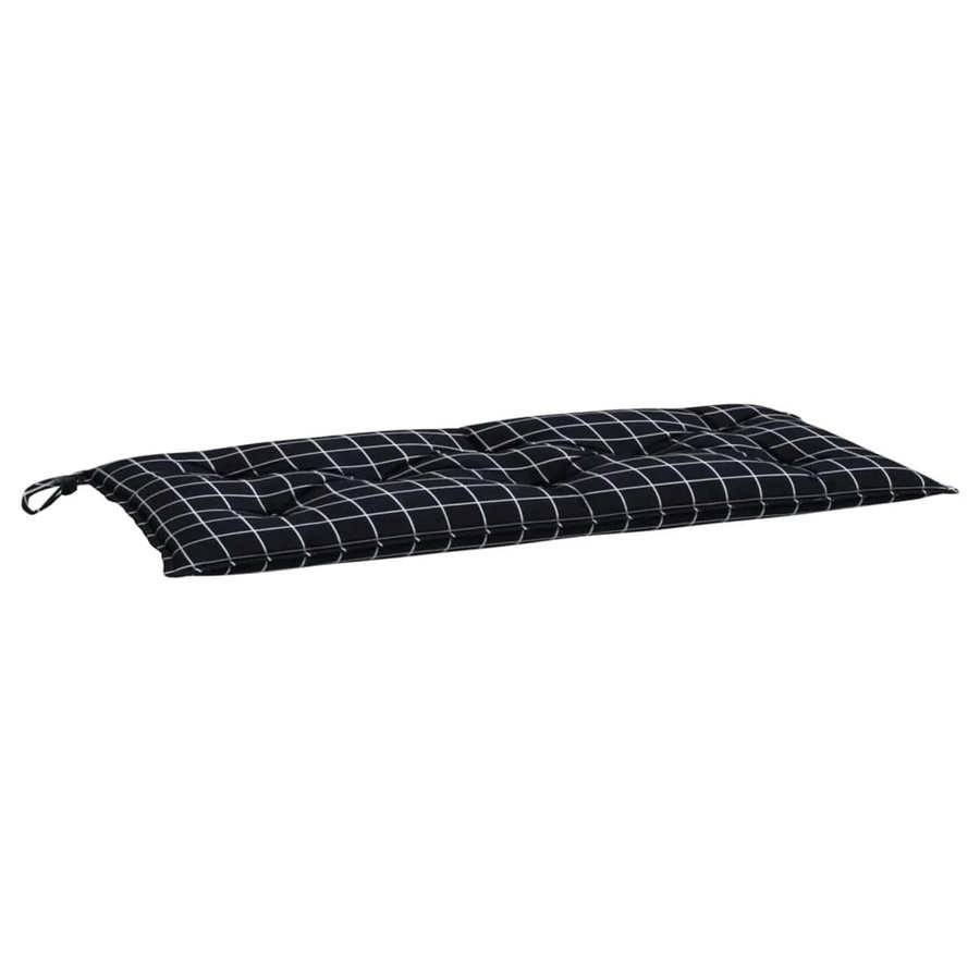 vidaXL Gartenbank-Auflage aus Oxford-Gewebe in Schwarz-weiß mit Karomuster, B/T/H: 100 x 50 x 7 cm - Bild 2