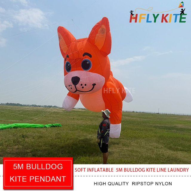HFLY Bulldoggen-Lenkdrachen, aufblasbar, 5m, Schwarz, Orange - Bild 1
