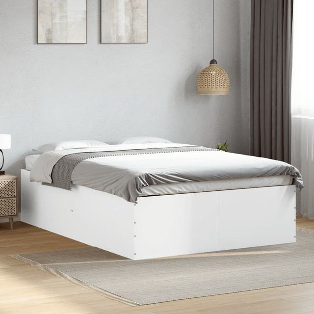 vidaXL Bettgestell modern in Weiß aus Holzwerkstoff B/T/H: 100-120 x 200 cm - Bild 2