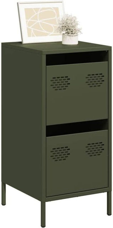 Vidaxl Sideboard aus kaltgewalztem Stahl in Grün im Industrial Design B/T/H: 35 x 39 x 73,5 cm - Bild 1