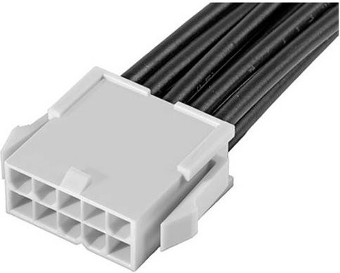 Molex Stiftgehäuse-Kabel 215328-2102 Bulk in Schwarz und Weiß - Bild 1