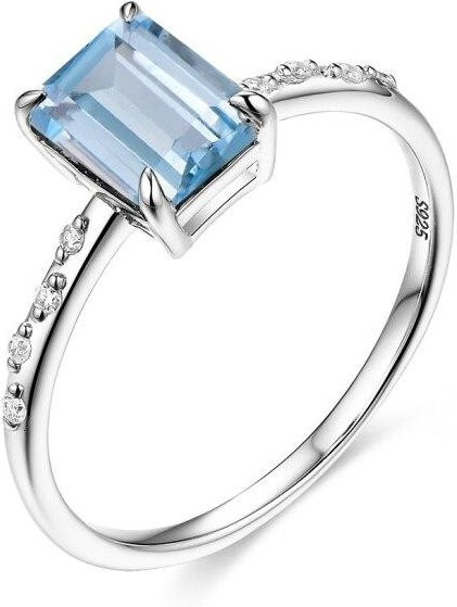Edelsteinring 925 Silber, Topas, Moissanit, Damen - Bild 1