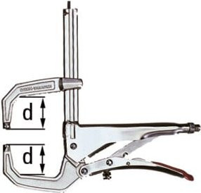 Bessey C-Gripzange GRZC in Silber aus Stahl mit einer Spannweite von 110 mm und einer Ausladung von 80 mm - Bild 1