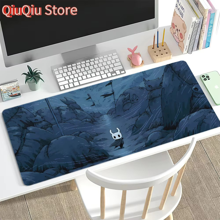 Hollow Knight Mauspad Potdemiel Schreibtischunterlage in Blau, große rutschfeste und ergonomische Tastaturunterlage aus Gummi - Bild 5