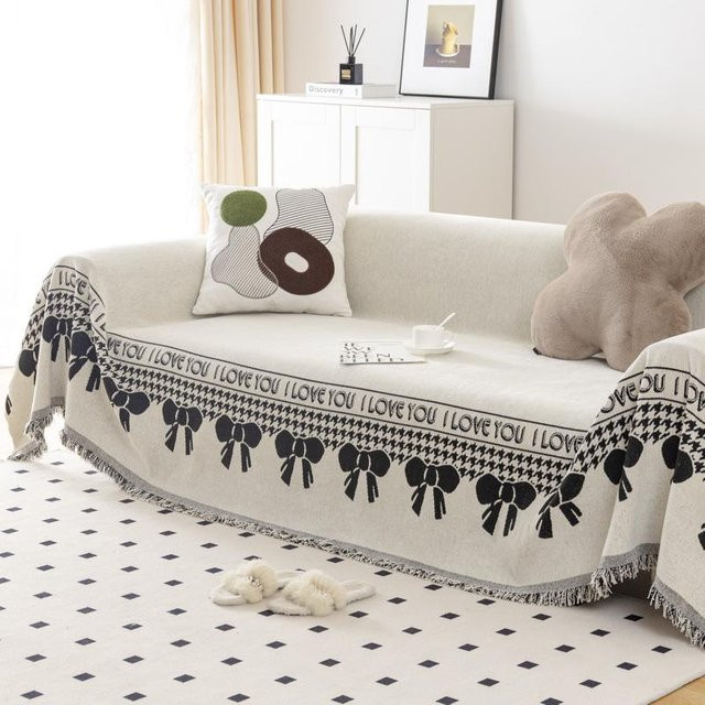 Super Six Chenille Sofa Abdeckung Universal Kratzfest für Katzen, Farbe: Weiß, B/T: 180 x 130 cm - Bild 1