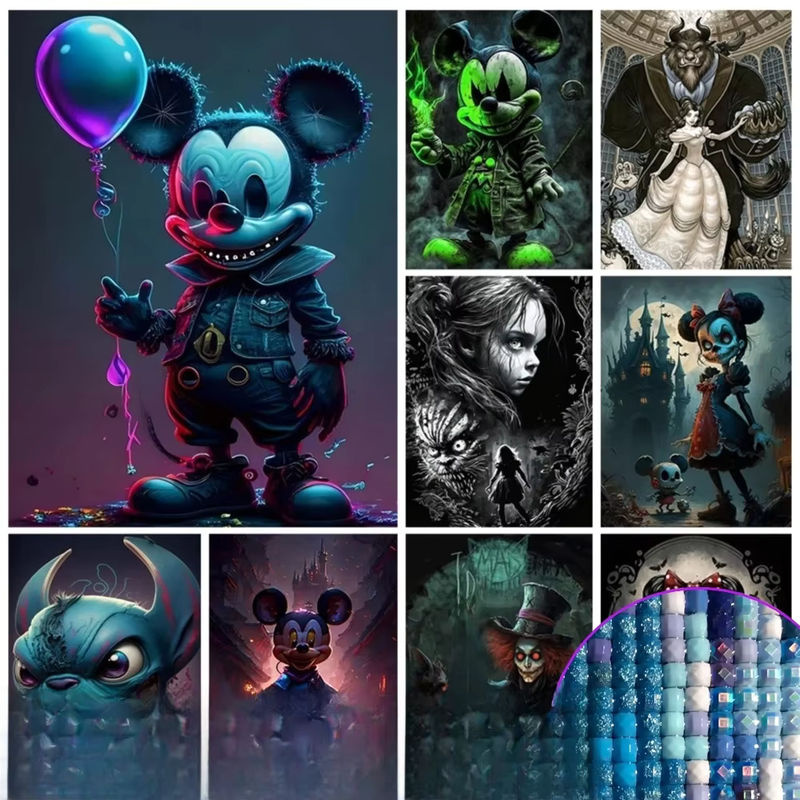 Potdemiel Diamantmalerei Disney Motiv Mosaik Kunstwerk für Kinder, Mehrfarbig, Hochformat - Bild 2