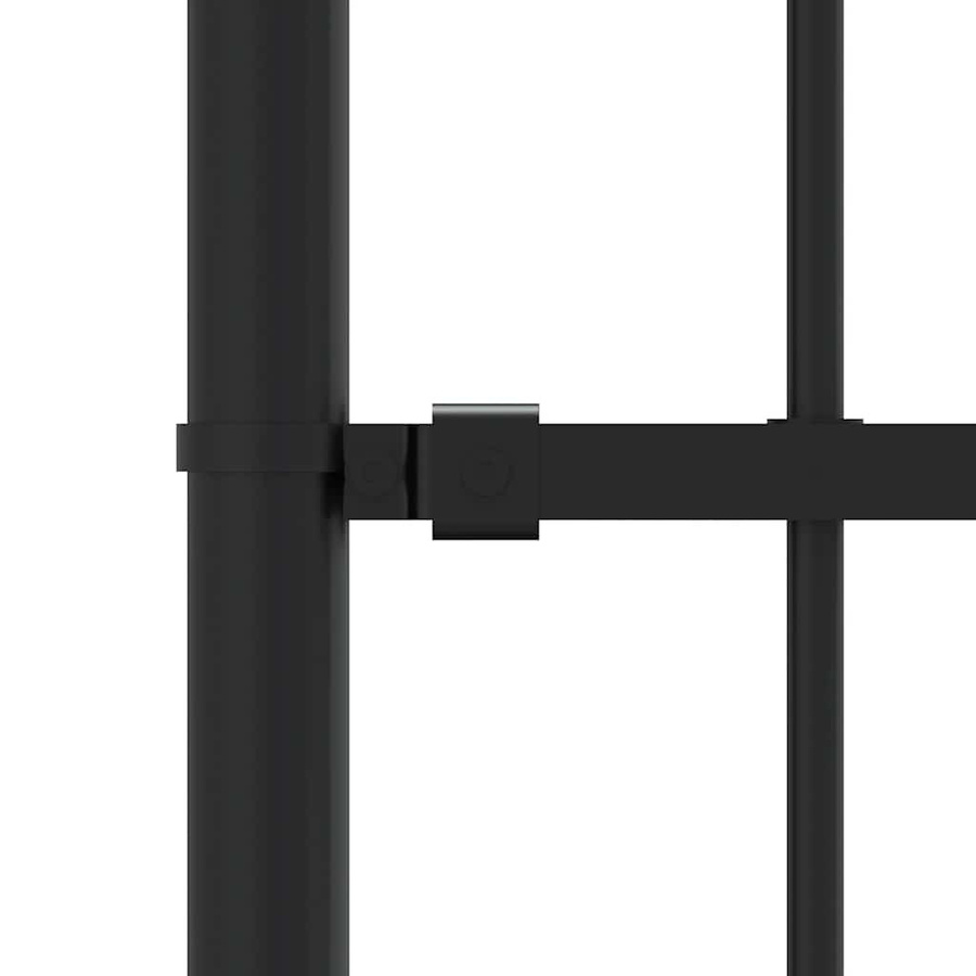 vidaXL Gartenzaun mit Speerspitze aus pulverbeschichtetem Stahl, Schwarz, H: 115 cm, B: 240 cm - Bild 3