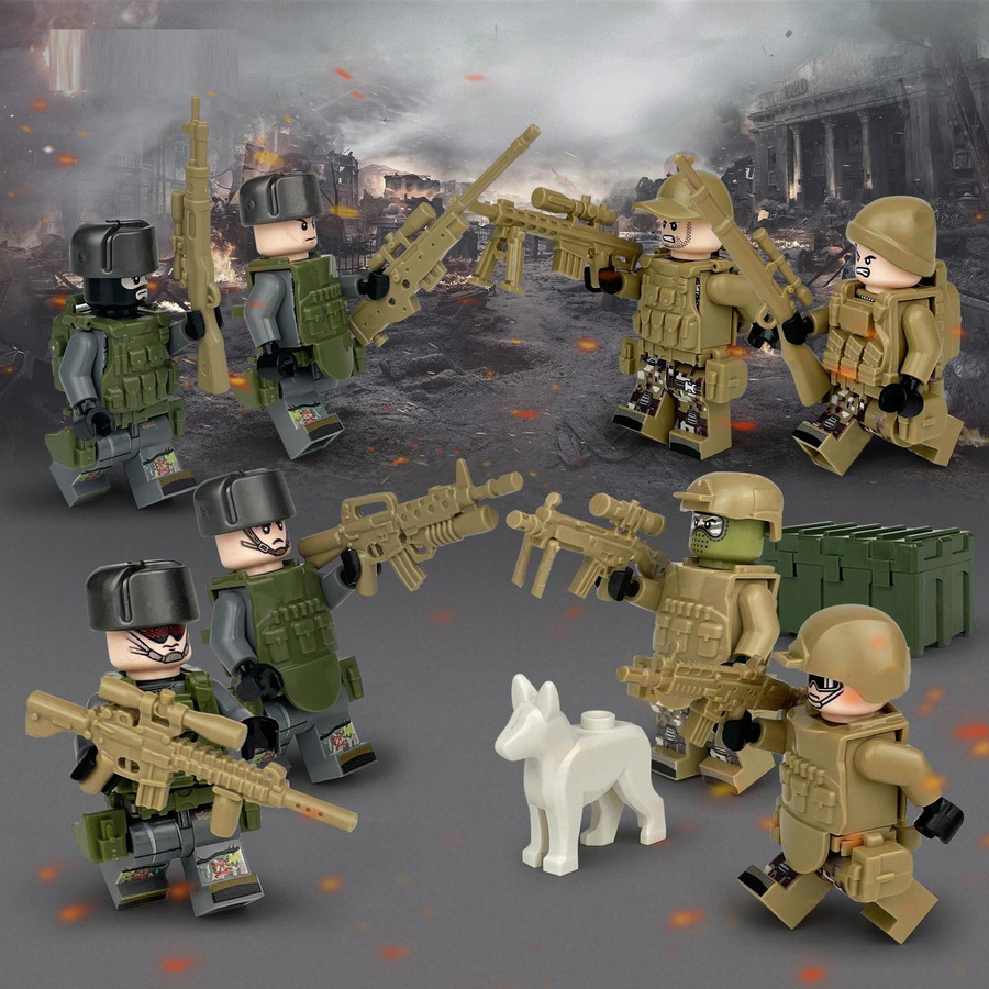 LP GO Militär Minifiguren Modellbausätze 8-teiliges Set - Bild 2