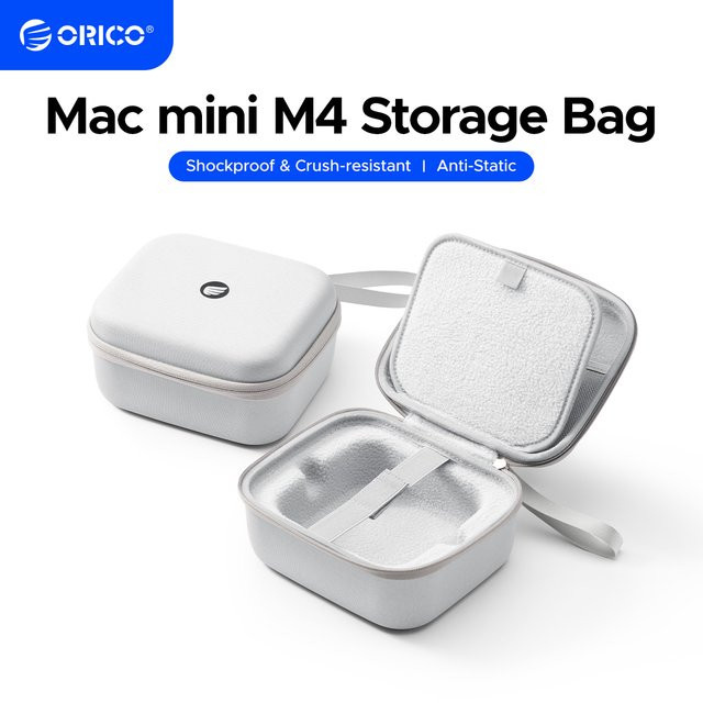 ORICO Organizer Reisetasche für Mac mini M4/M4 Pro 2024, Tragbare Zubehörtasche in Grau für Kabel, Ladegerät, Maus und Powerbank - Bild 1
