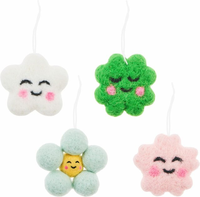Rico Design Filz-Aufhänger Cloud & Bloom Sortiment in Multicolor mit Wolken, Blumen und Kleeblatt - Bild 1