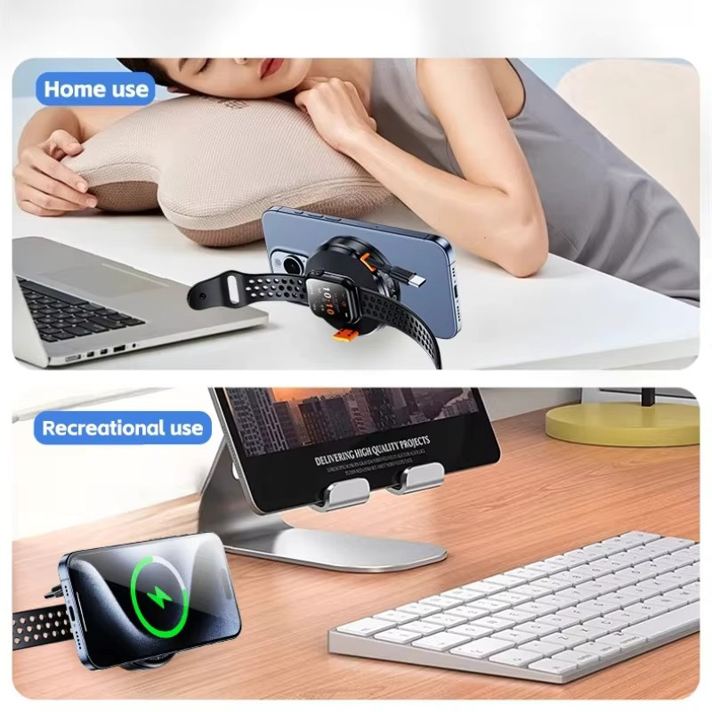 Apple MagSafe Magnetisches Drahtloses Ladegerät und Standhalter für iPhone, Apple Watch und AirPods Pro in Schwarz oder Silber - Bild 6