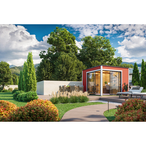 Lasita Maja Gartenhaus Palermo in Schwedenrot, B/H/T: 300 x 239,4 x 300 cm - Bild 3