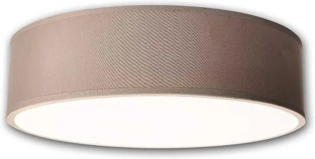 Einlicht Deckenleuchte FABRIC aus Stoff in Taupe, runde Stofflampe mit 2x E27 Fassungen, Durchmesser: 38 cm - Bild 1