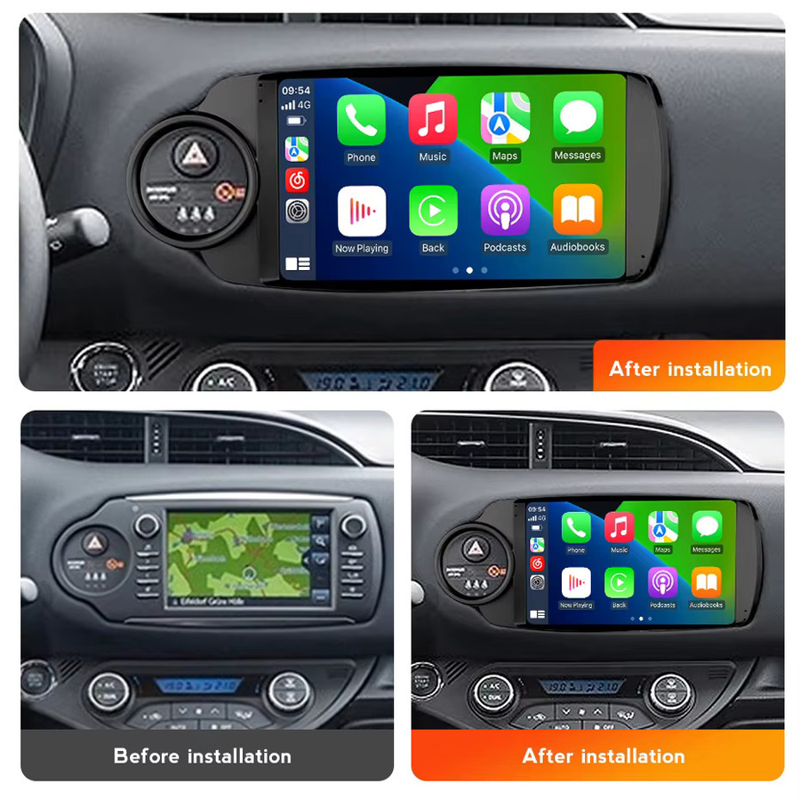 NAVIFANS Android 14 Autoradio für Toyota Yaris, Kabelloses Carplay Multimedia Smart-Auto-Audiosystem, Schwarz - Bild 2