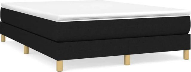 vidaXL Boxspringbett in Schwarz mit Stoffbezug, B/T: 140 x 190 cm - Bild 1