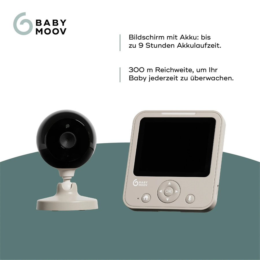 Babymoov Babyphone YOO START mit Kamera, Audio-Video-Übertragung und Gegensprechfunktion in Beige - Bild 2