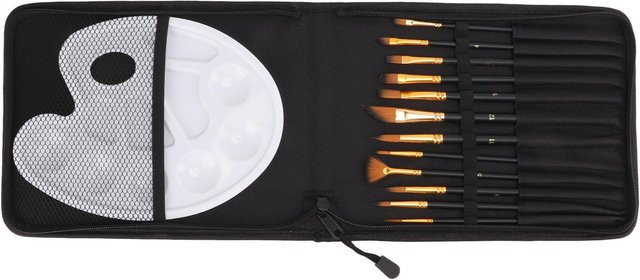 Wosawe Outdoor Sports Pinselset für professionelle Künstler, 12 Stück, Schwarz - Bild 1