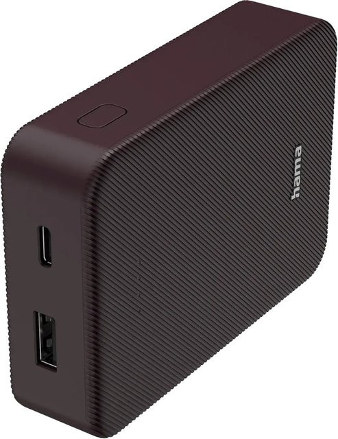 Hama Power Pack Colour 10 Powerbank mit 10.000 mAh und 2 Ausgängen USB-C und USB-A in Pflaume - Bild 1