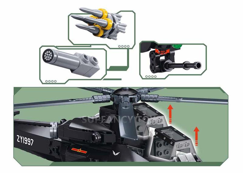 Sluban Kampfhubschrauber Armeestil 419-teiliges Set - Bild 3