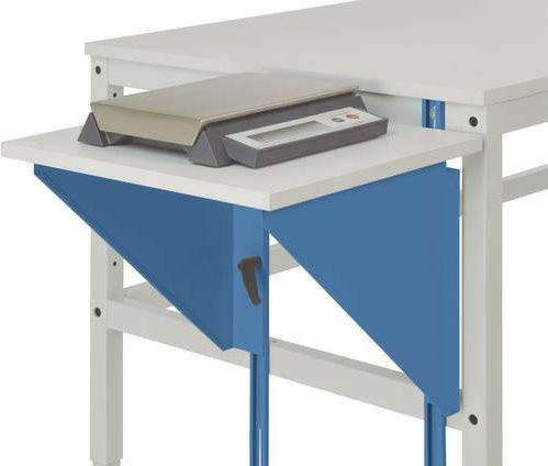 Manuflex AU0003.5007 Höhenverstellbarer Tischansatz für Arbeitstische und Werkbänke, Brillantblau (RAL 5007), B: 50 cm, T: 60 cm - Bild 1