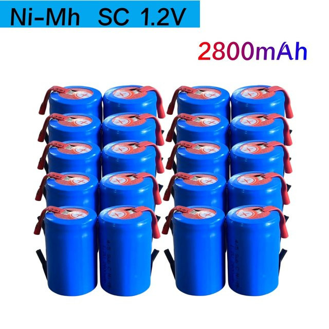 Aimjin Ni-MH Akku Sub C, 1,2 V 2800 mAh, Blau, mit Schweißlaschen - Bild 1