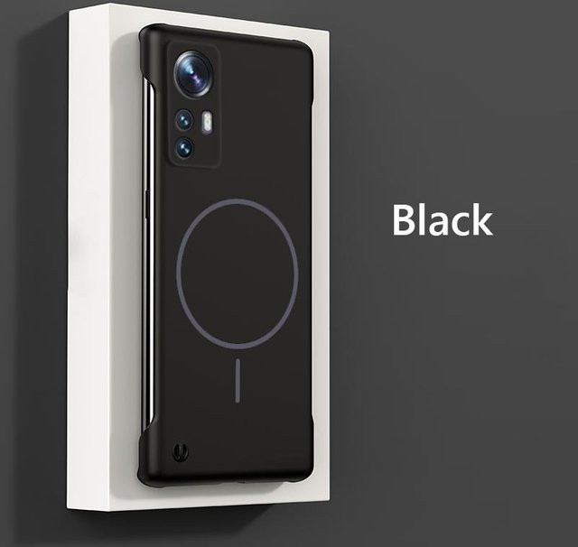 Rahmenlose magnetische kabellose Lade-Handyhülle für Xiaomi 12 und Xiaomi 12 Pro, Slim Hartrückabdeckung in Schwarz, Cyan, Beige, Grau und Pink - Bild 1