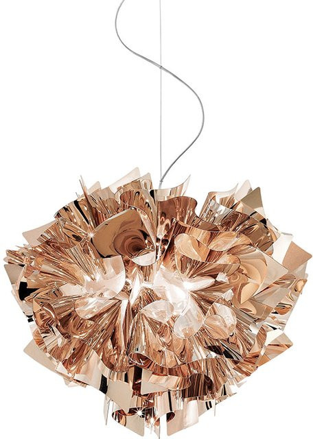 Slamp Veli Suspension Small Pendelleuchte in Kupfer und Transparent mit Copperflex® und E27 Fassung, dimmbar - Bild 1