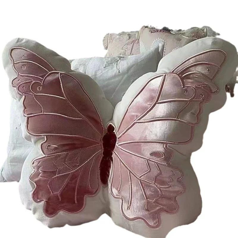 Yiran Furniture Dekokissen Schmetterling in Rosa, weiches Kissen für Kinder, B/H: 55 x 32 cm - Bild 2