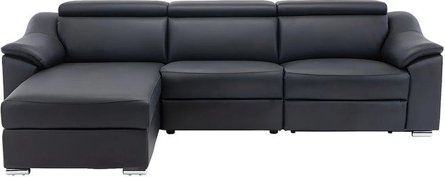 Vente-unique Relaxsofa Pedrera Ecksofa links mit Motorisierung aus schwarzem Oberleder Breite: 284 cm - Bild 1