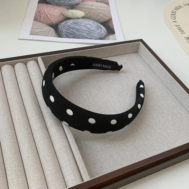 Stirnband Polka Dots Print, Damen, grau - Bild 1