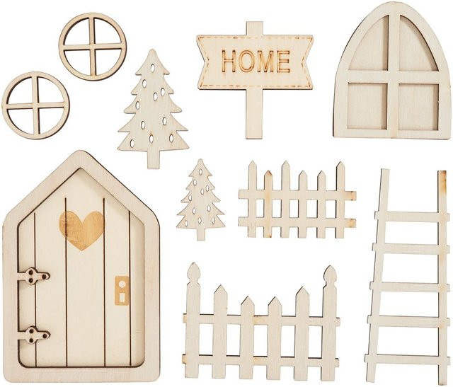 VBS Wichteltür-Set Home Wichteltür aus Holz Beige - Bild 1